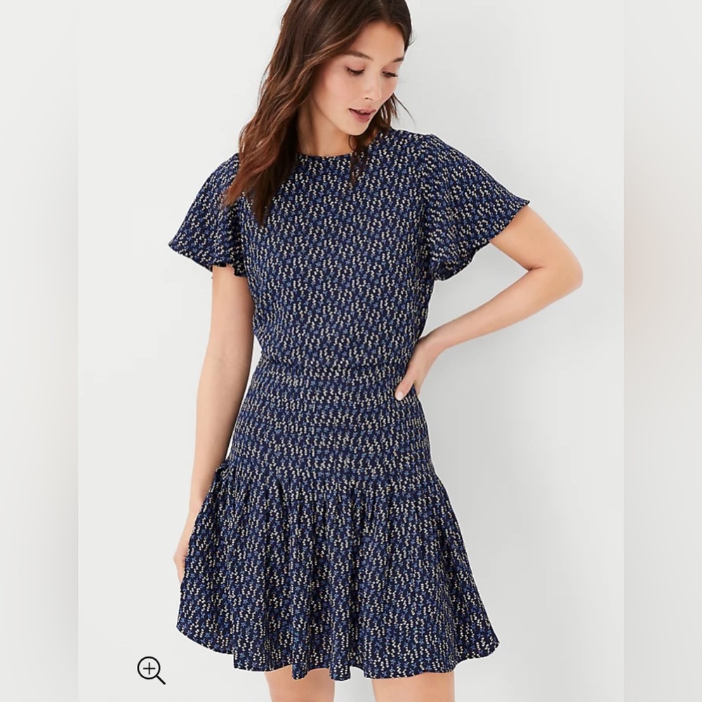 Ann Taylor Floral Pleated Flare Dress size 6P, NWT